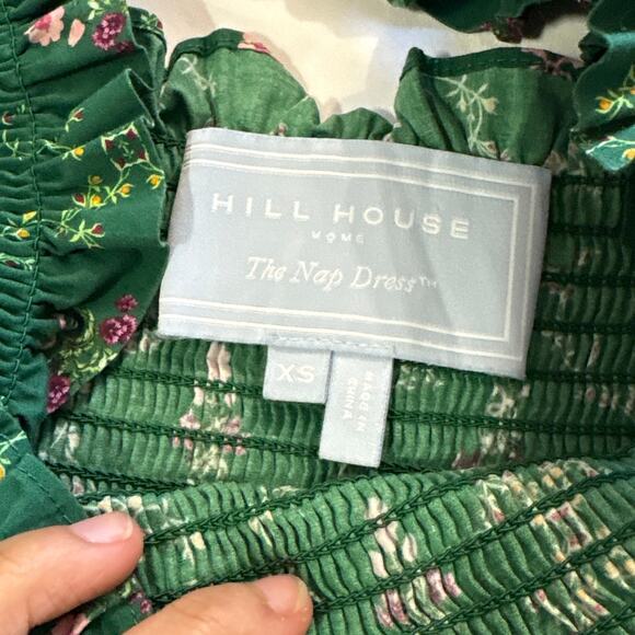 Hill House Women XS The Ellie Nap Dress Emerald Trelli Smocked Midi Formal - Picture 5 of 7